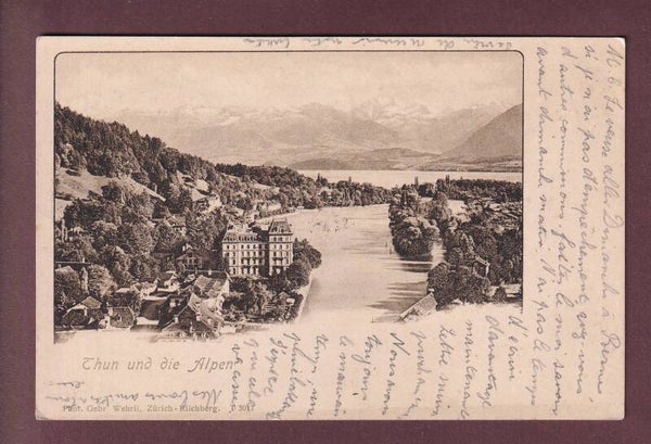 THUN und die Alpen - 1906 Feldpost