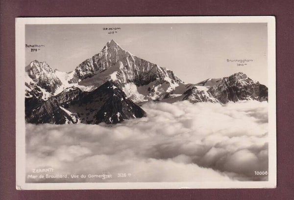 Zermatt - MER DE BROUILLARD vue du Gornergrat - 1932
