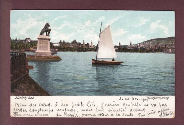 ZÜRICH - Löwe - Segelschiff - 1903