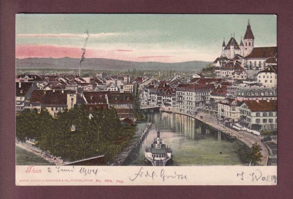 THUN - Schiff - 1904 Langstempel