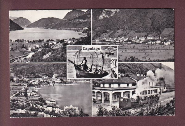CAPOLAGO - Train et oblitération train // pli d'angle //