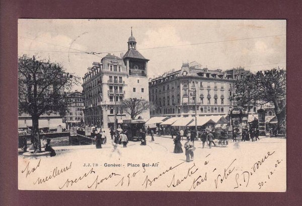 GENEVE - Place Bel-Air - Tram - 1902
