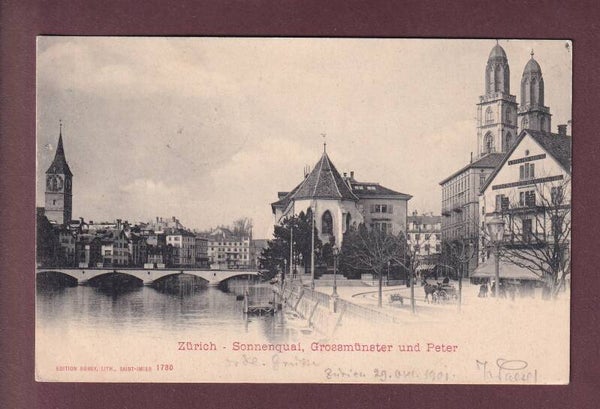 ZÜRICH - Sonnenquai - Grossmünster - 1901