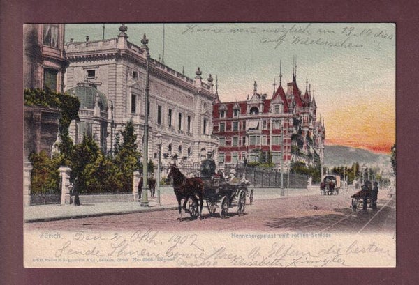 ZÜRICH - Hennebergpalast - Kutsche - 1902