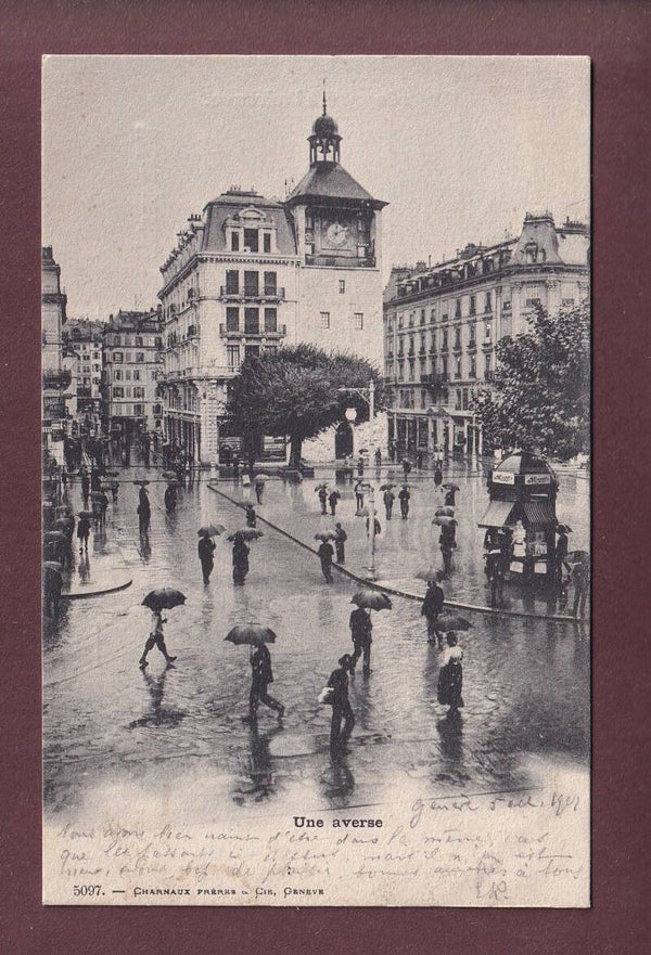 Une averse à GENEVE - 1901