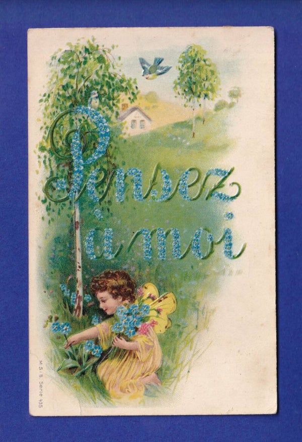 ENFANT - Jeune fille et fleurs - Pensez à moi