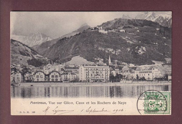 MONTREUX - Vue sur Glion et Caux - 1904