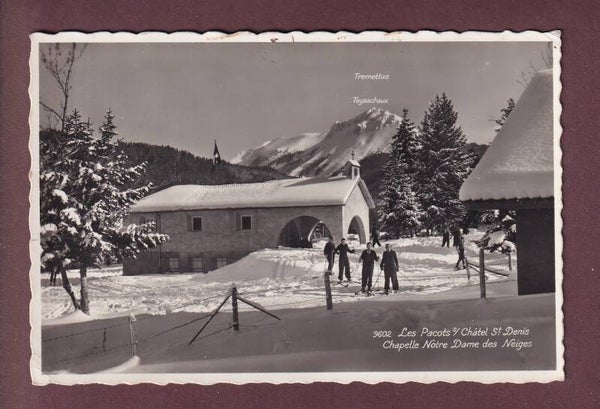 LES PACCOTS - Notre Dame des Neiges Skieurs 1940 // trou //