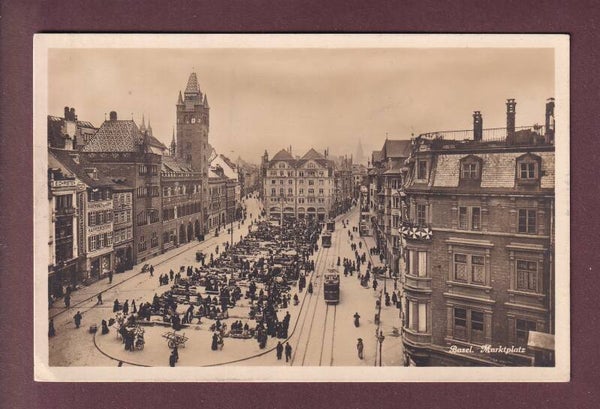 BASEL - Marktplatz - Tram - 1928