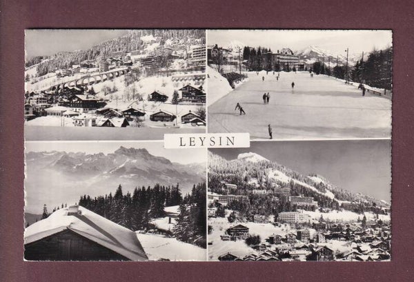 LEYSIN - 4 images - Patinoire - 1961