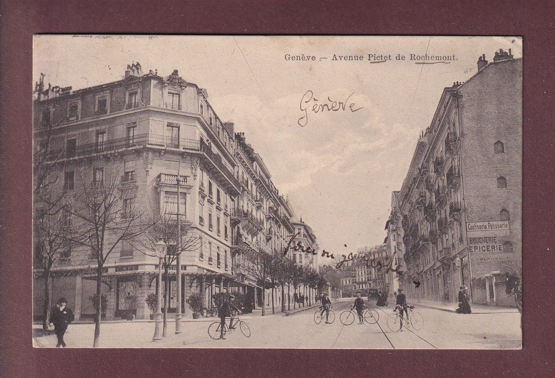 GENEVE - Avenue Pictet de Rochemont - Cyclistes - 1916
