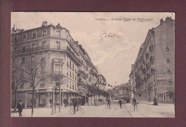 GENEVE - Avenue Pictet de Rochemont - Cyclistes - 1916