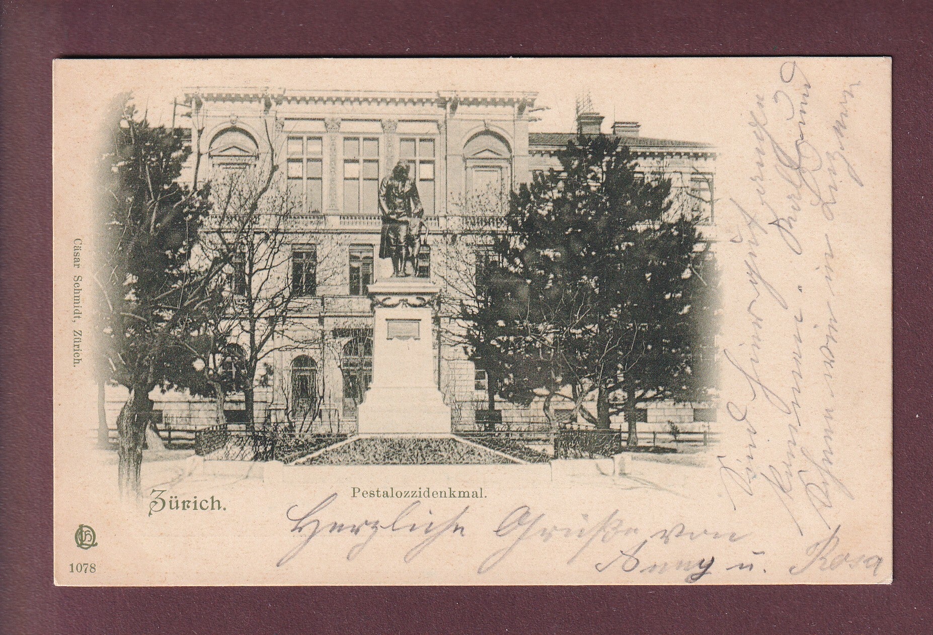 ZÜRICH - Pestalozzidenkmal - 1901