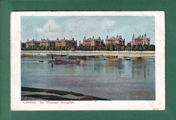 LONDON - St. Thomas' Hospital - 1907 // corner fold //