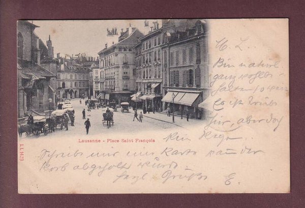 LAUSANNE - Place St. François - Attelages - 1899