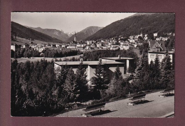 DAVOS-PLATZ - Blick über den Kurpark - 1957