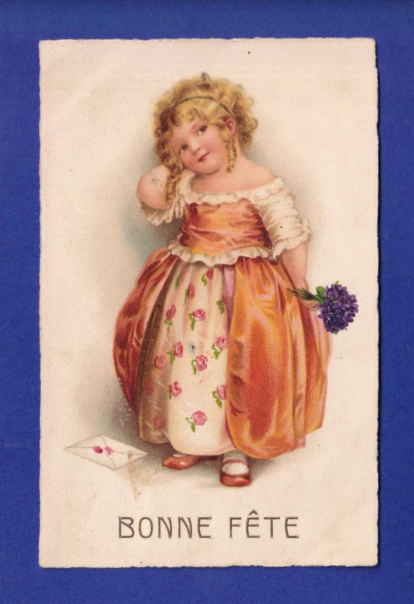 ENFANT - Jeune fille et fleurs - Bonne Fête