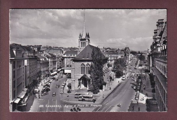 LAUSANNE - Eglise et Place St. François - 1962