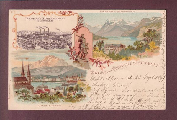 Gruss vom VIERWALDSTÄTTERSEE - Hoffmann's Stärkefabriken Salzufen - 1899