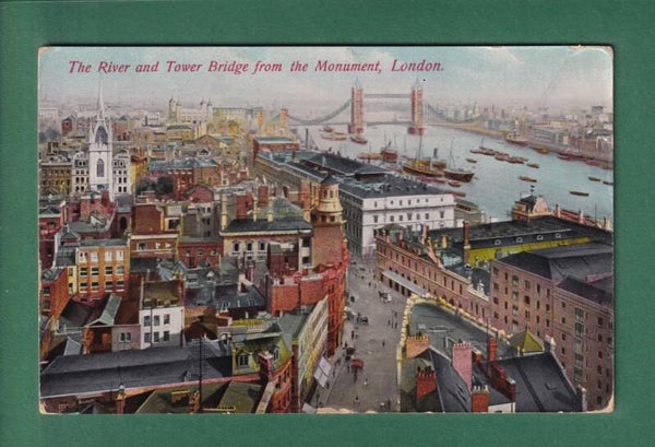 LONDON - Tower Bridge from the Monument - 1913