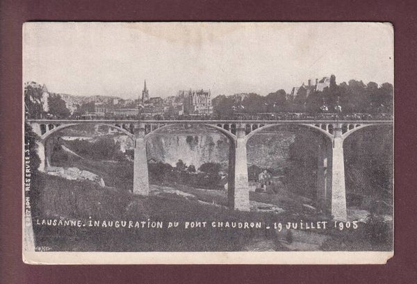 LAUSANNE - Inauguration du pont Chauderon 1905 // Etat //