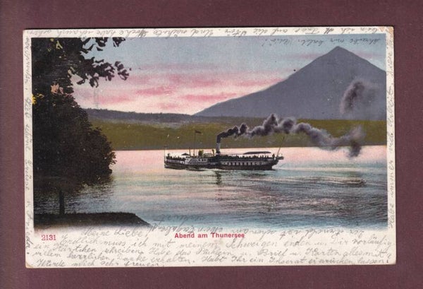 Abend am THUNERSEE - Schiff - 1904