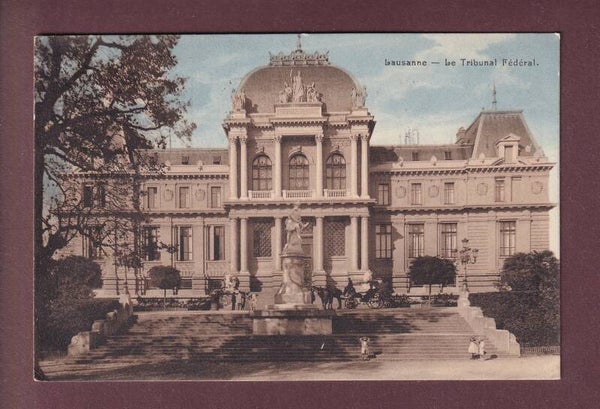 LAUSANNE - Tribunal Fédéral Attelage - 1919 // dos blessé //