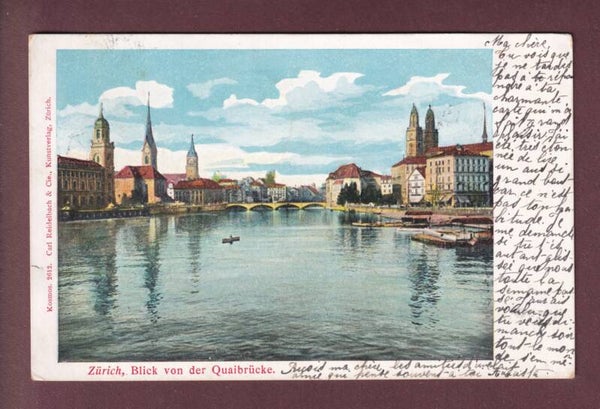 ZÜRICH - Blick von der Quaibrücke - 1905