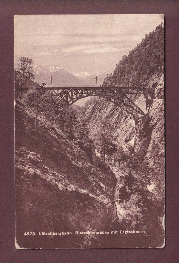Lötschbergbahn - BIETSCHTALBRÜCKE - 1913 // Falte //