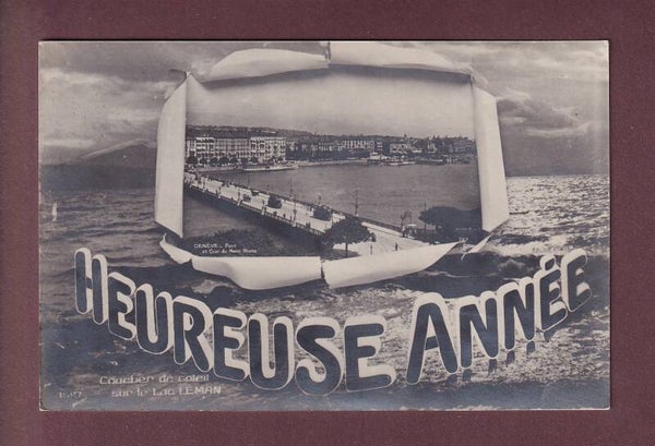 GENEVE - Pont du Mont Blanc - Nouvel An - 1918