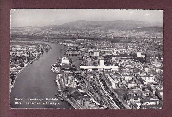BASEL - Kleinhüniger Rheinhafen - Flugaufnahme - 1966