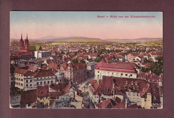 BASEL - Blick von der Elisabethenkirche - 1916