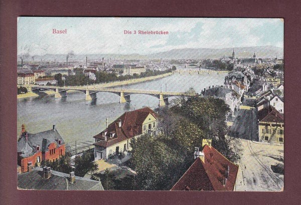 BASEL - Die 3 Rheinbrücken - 1905