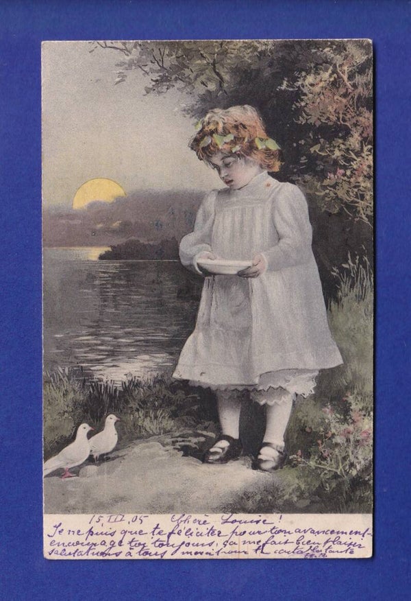 ENFANT - Jeune fille et colombe
