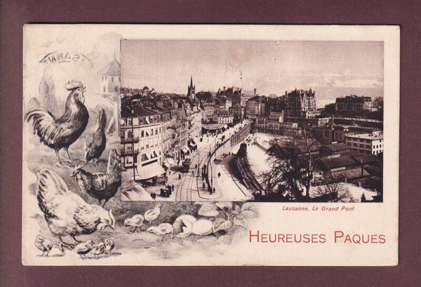LAUSANNE - Grand Pont - Pâques - 1919