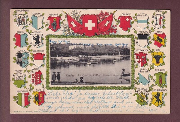 LAUSANNE - Ouchy - Cantons - 1905 Relief