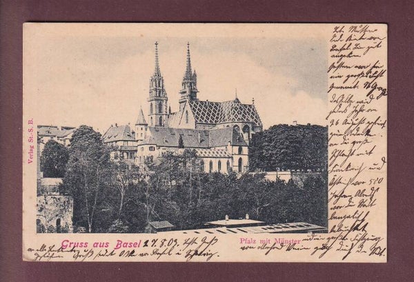 Gruss aus BASEL - Pfalz mit Münster - 1903