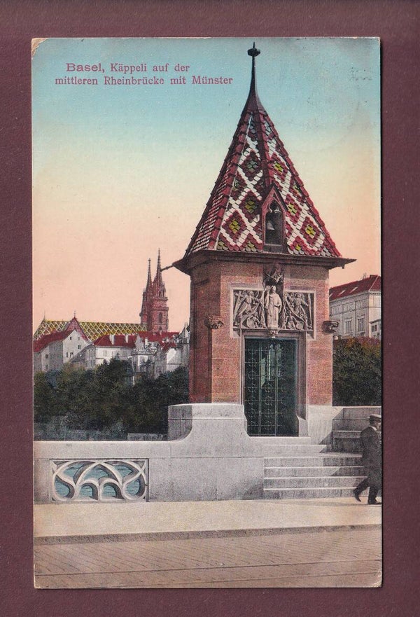 BASEL - Käppeli auf Mittlere Rheinbrücke - 1912