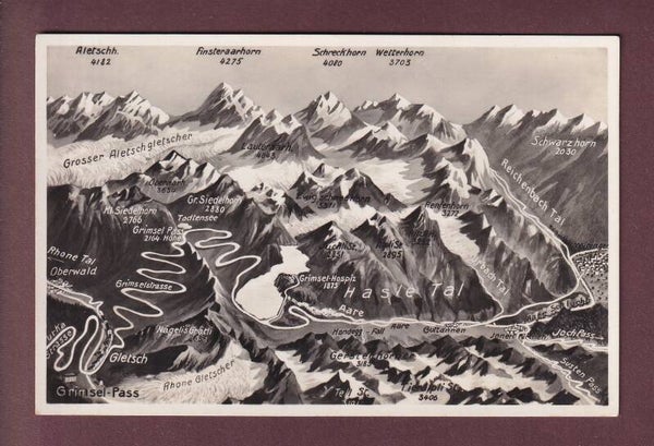 RHONEGLETSCHER und Umgebung - Vogelschau
