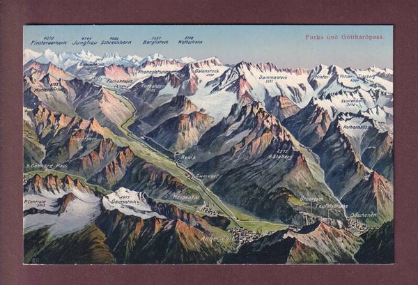 ANDERMATT und Umgebung - Vogelschau