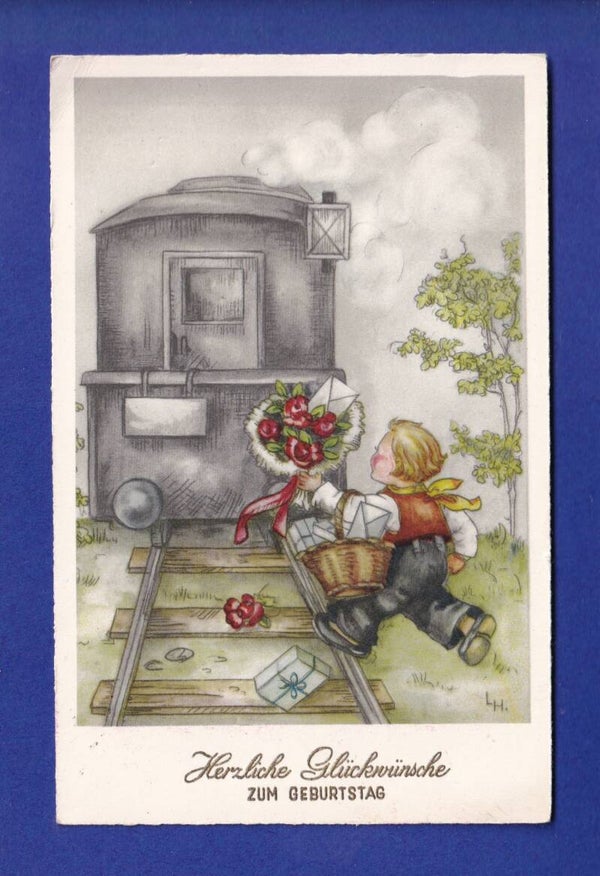 ENFANT - Petit garçon - Fleurs - Train