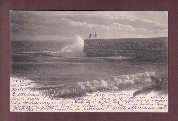 Un gros temps à NEUCHÂTEL - 1902