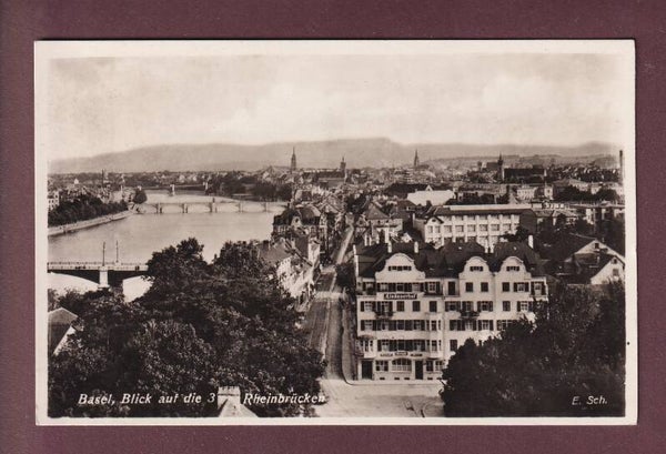 BASEL - Die 3 Rheinbrücken - 1931