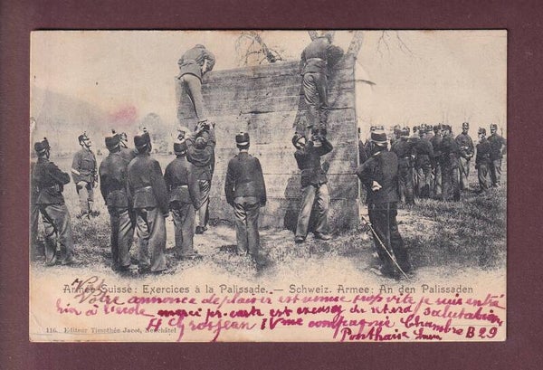 ARMEE SUISSE - Exercices à la Palissade - 1904