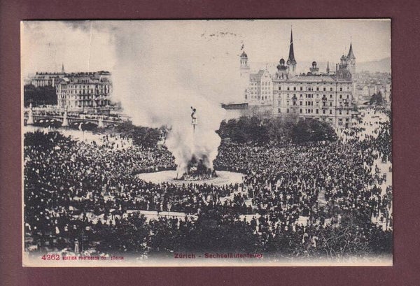 ZÜRICH - Sechseläutenfeuer - 1908 // Falte //