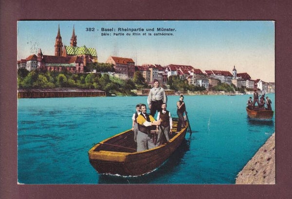 BASEL - Rheinpartie - Boot - Leute