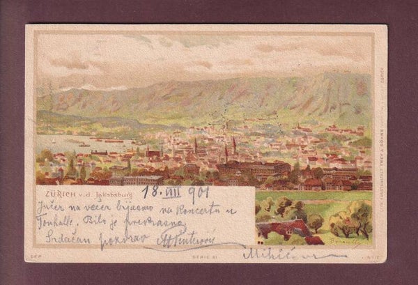 ZÜRICH v. d. Jakobsburg - 1901 // Rück verletzt //