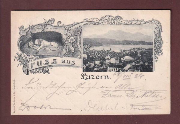 Gruss aus LUZERN - Löwe - 1898