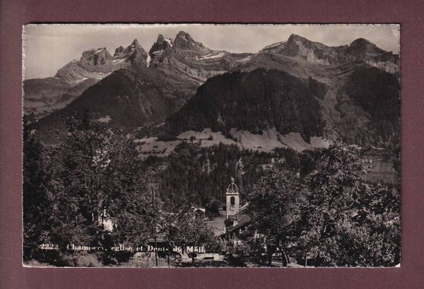 CHAMPERY - Eglise et Dents du Midi - 1950