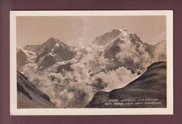 JUNGFRAU und MÖNCH vom Wege nach dem Schilthorn - 1928